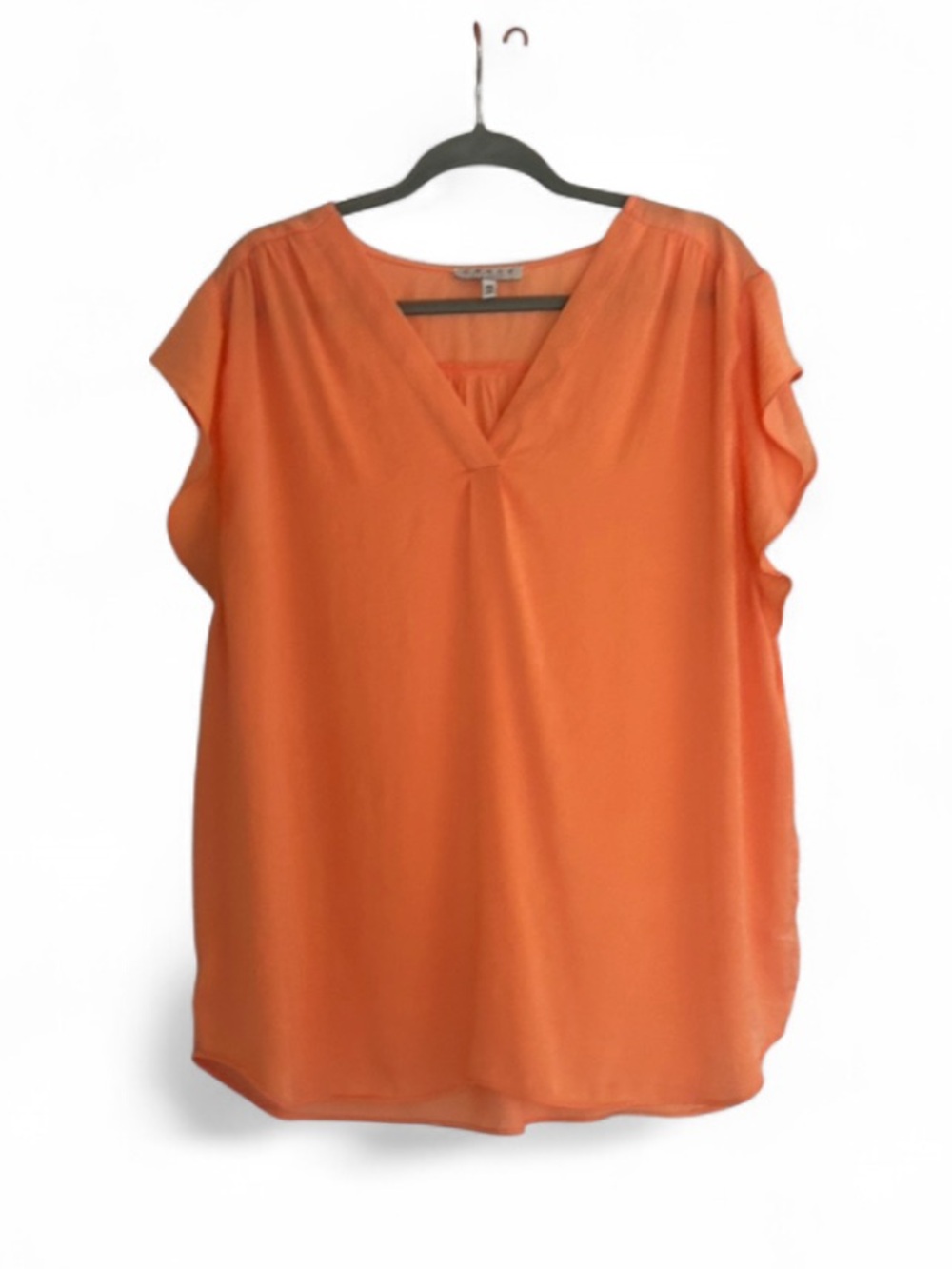 Chaus Ruched V-Neck Cap Sleeve Polyester Blouse, Women's XXL